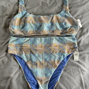 Aerie Swim Scoop Neck Bikini Set with High Waisted Cheeky Bottoms size XXL NWT